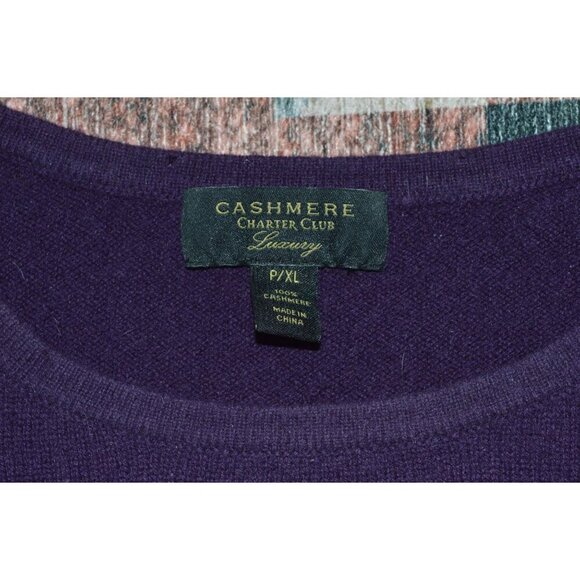 Vintage Charter Club Luxury Cashmere Purple V-Neck Sweater Womens Size S Preppy - Picture 2 of 11